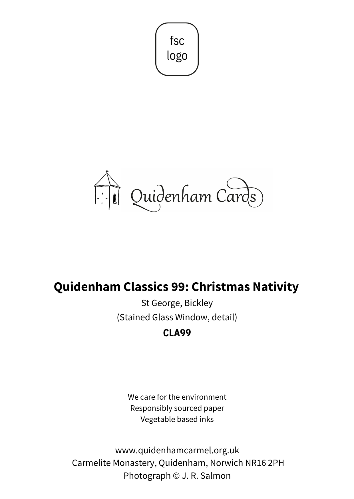 CLA99 Christmas Nativity BACK
