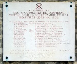 Plaque Carmélites De Compiègne, Cimetière De Picpus, Paris 12