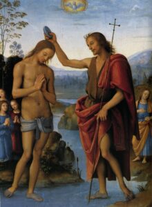 “The Baptism of Christ.” Painting by Pietro Perugini