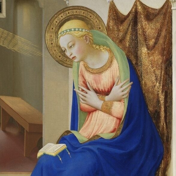 Fra Angelico' s Annunciation painting, Detail